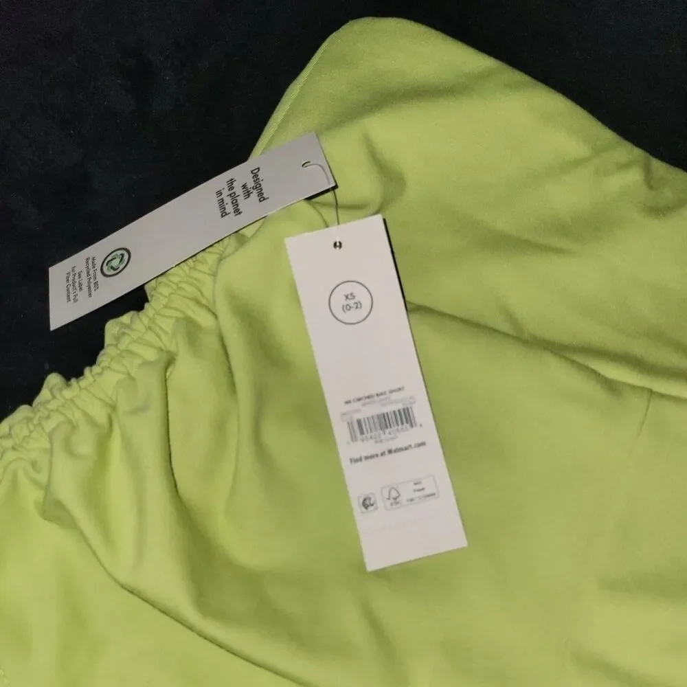 No-boundaries Women's Green and Yellow Shorts